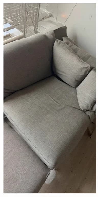 Before: Grey Fabric Sofa Deep Clean
