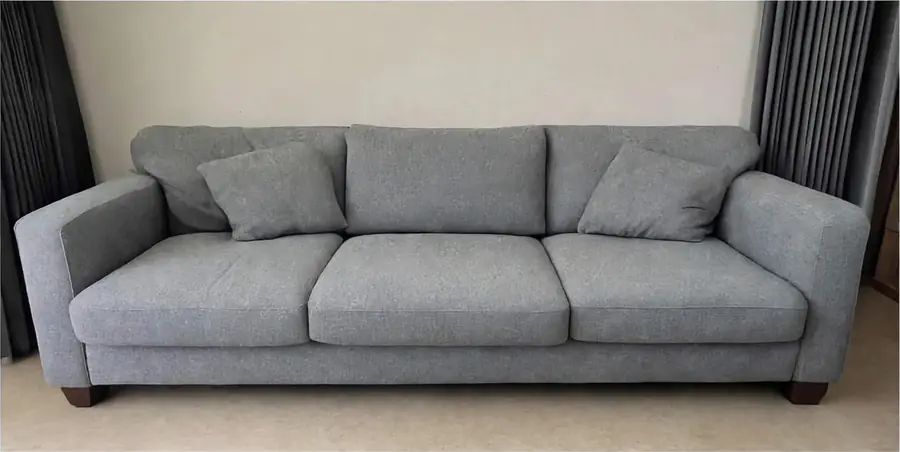 Before: Grey Fabric 3-Seater Deep Clean