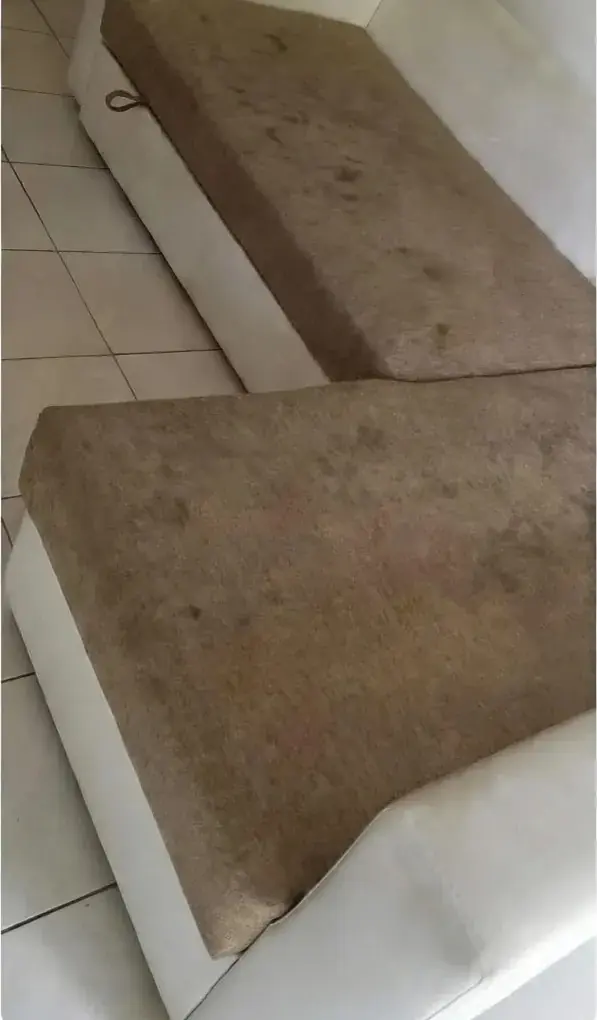 Before: L-Shaped Fabric Sofa Shampoo
