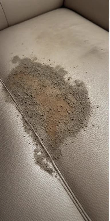 Before: White Leather Sofa Stain Removal