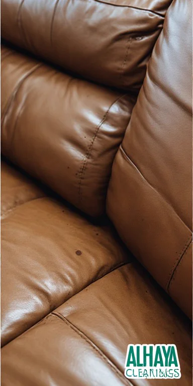 Spotless leather sofa after professional dirt and marks removal in JBR Dubai — Al Haya Sofa Care UAE