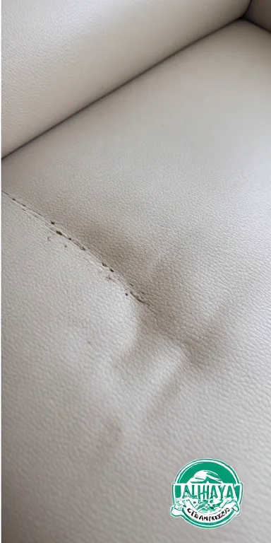 White leather sofa completely restored after stain removal by Al Haya Sofa Care Palm Jumeirah Dubai